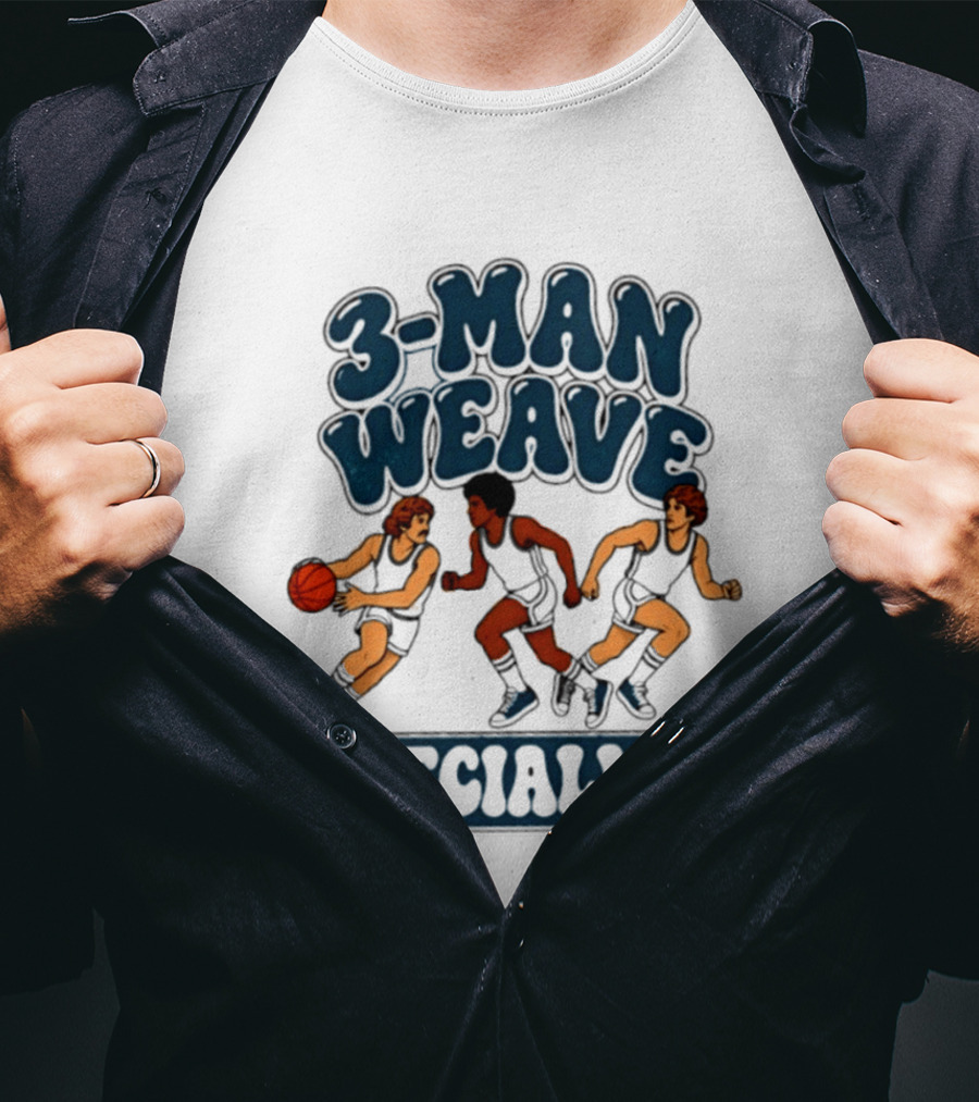 3 Man Weave Specialist Basketball Hoops Team Play T-Shirt
