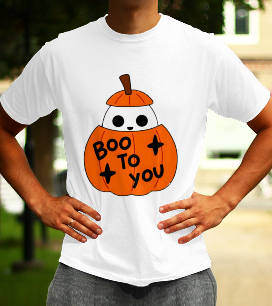 Boo To You 2026 Halloween Ghost In Pumpkin T-Shirt