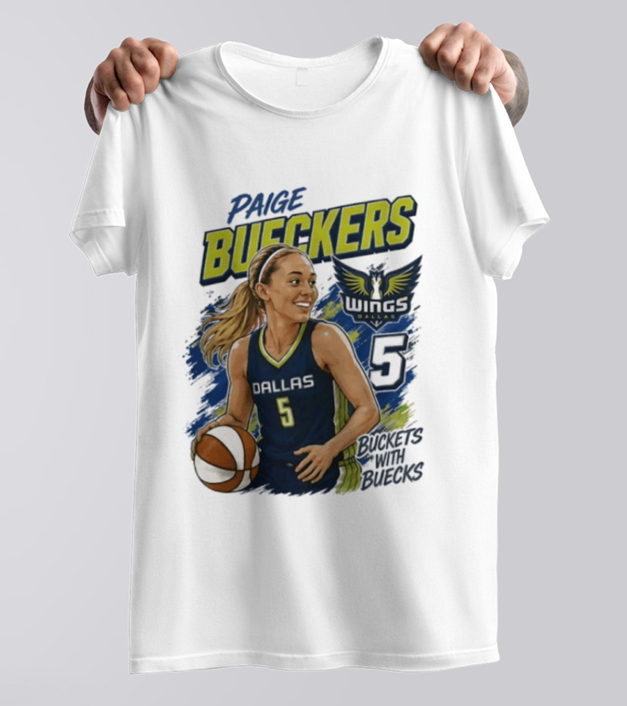 Paige Bueckers Dallas Wings 5 Buckets With Buecks WNBA Basketball T-Shirt