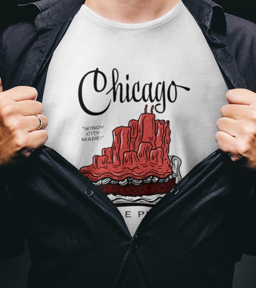 Chicago Windy City Made Deep Dish Style Pizza T-Shirt