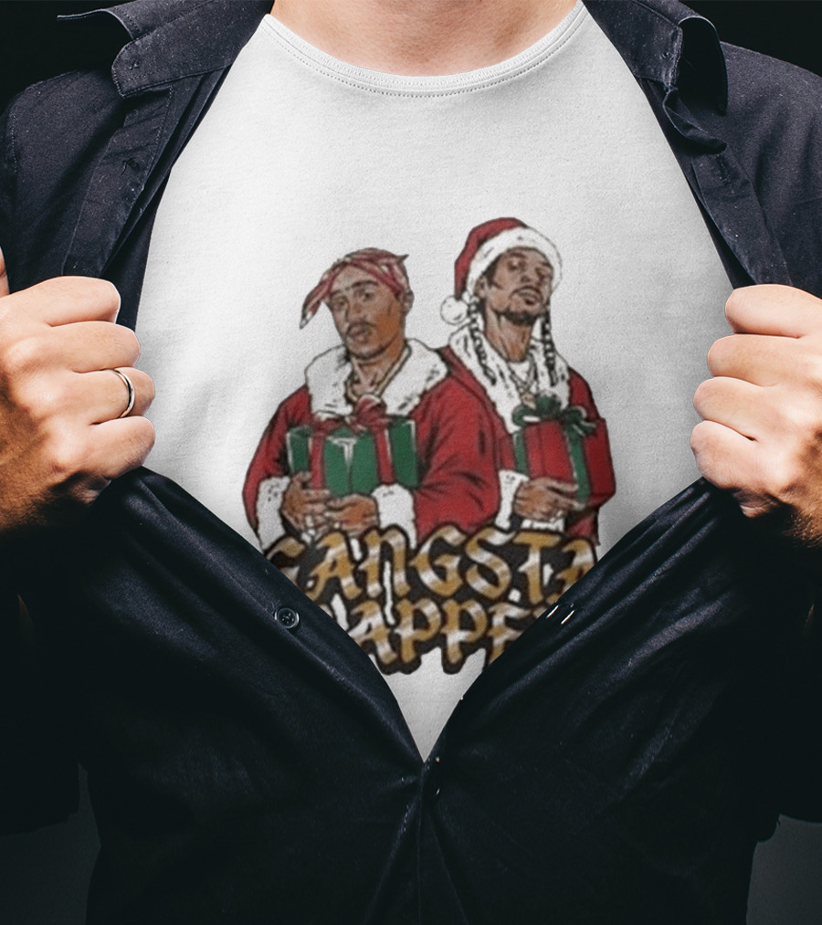 Gangsta Wrappers Christmas Hip Hop Santa T-Shirt