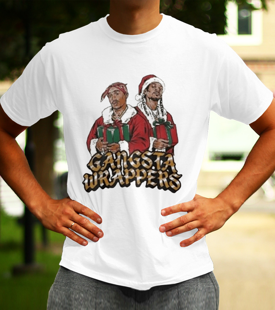 Gangsta Wrappers Christmas Hip Hop Santa T-Shirt