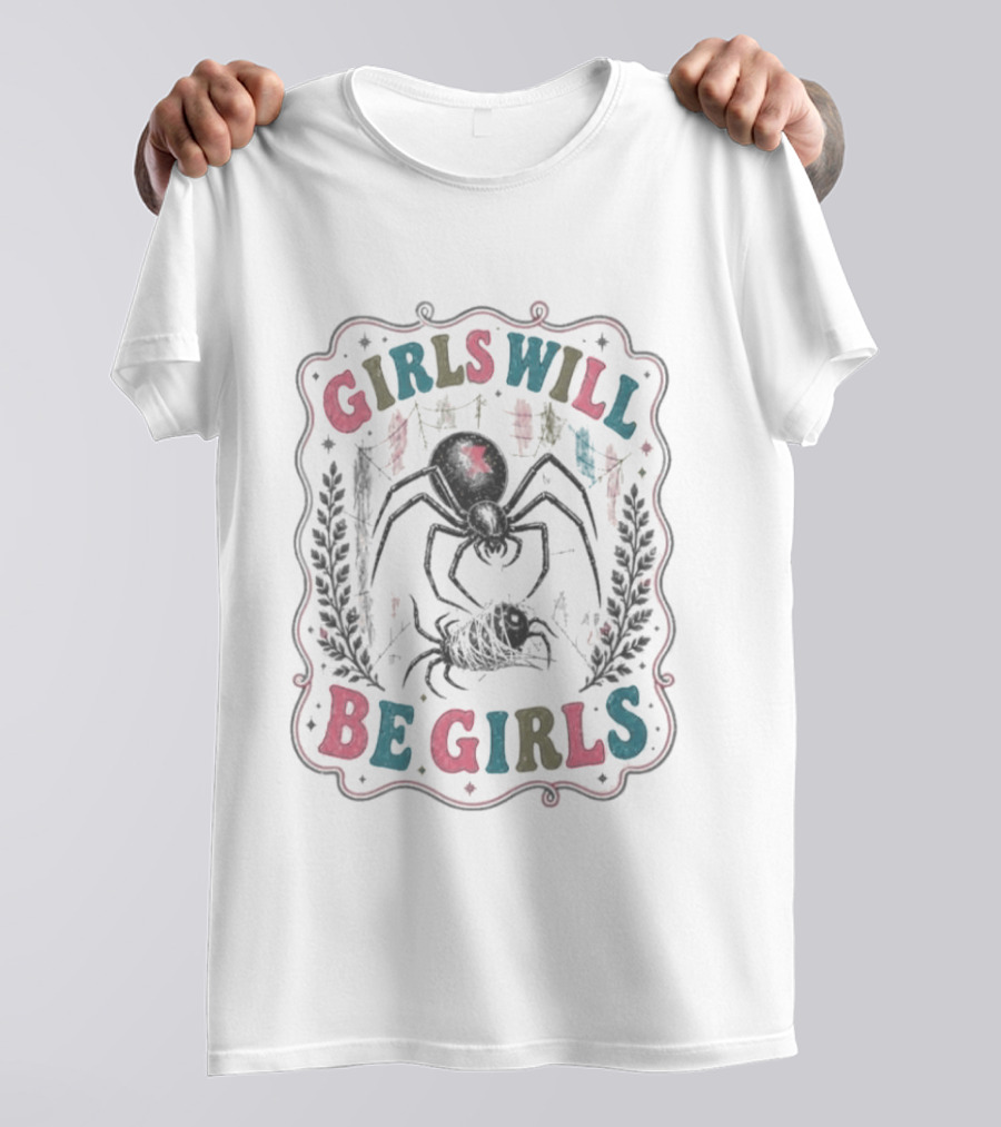 Girls Will Be Girls Spider Black Widow T-Shirt