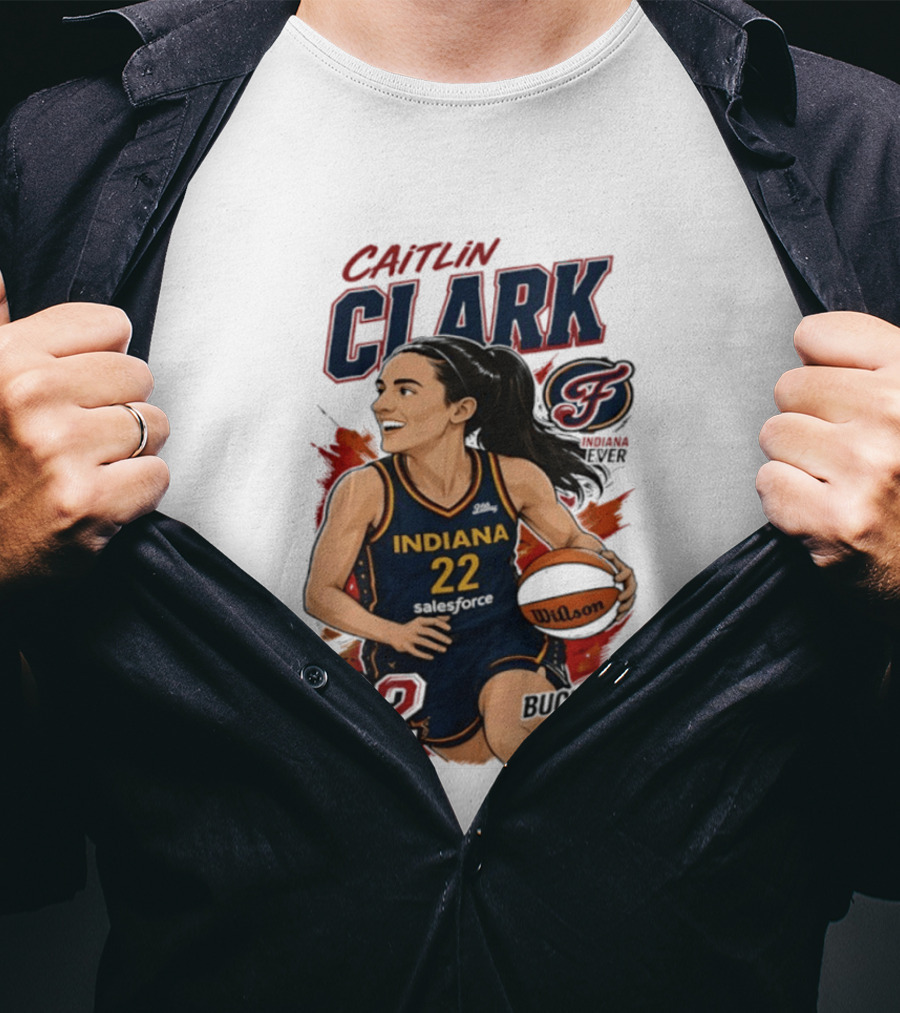 Indiana Fever Caitlin Clark 22 Buckets Basketball Caricature T-Shirt