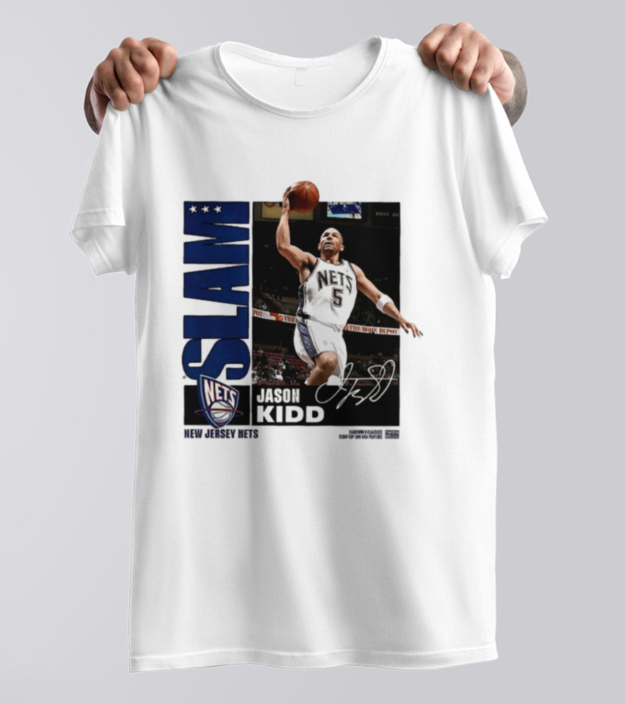 Jason Kidd SLAM New Jersey Nets Five Time First Team All NBA T-Shirt