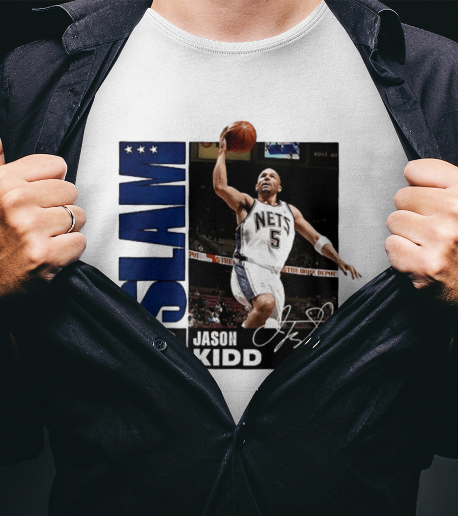 Jason Kidd SLAM New Jersey Nets Five Time First Team All NBA T-Shirt