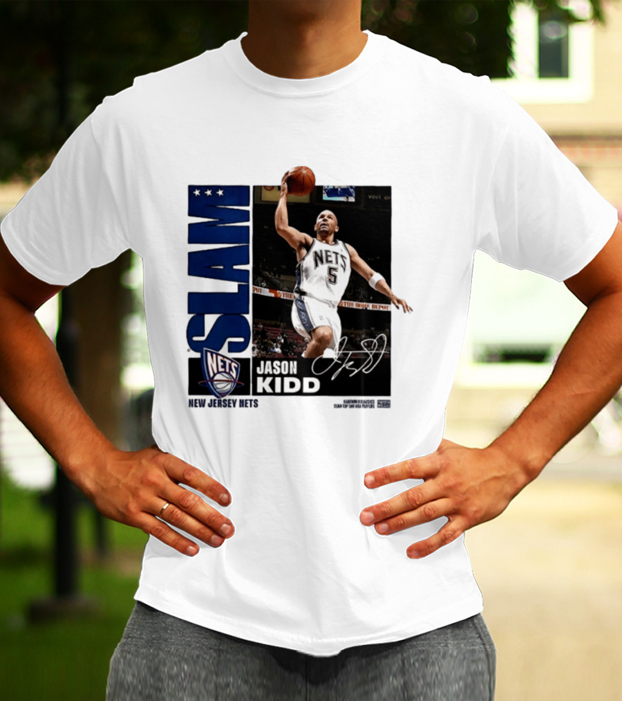 Jason Kidd SLAM New Jersey Nets Five Time First Team All NBA T-Shirt
