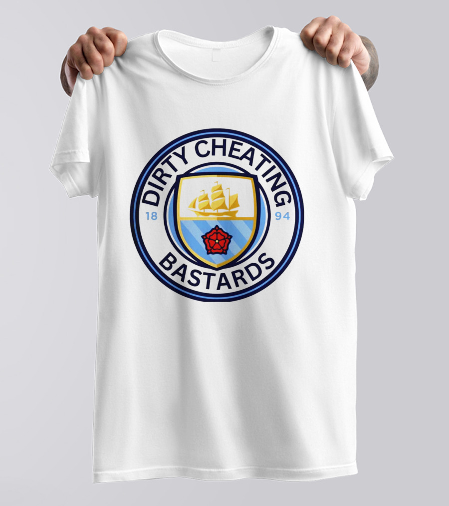 Mancheater City Dirty Cheating Bastards Parody Logo 1894 T-Shirt