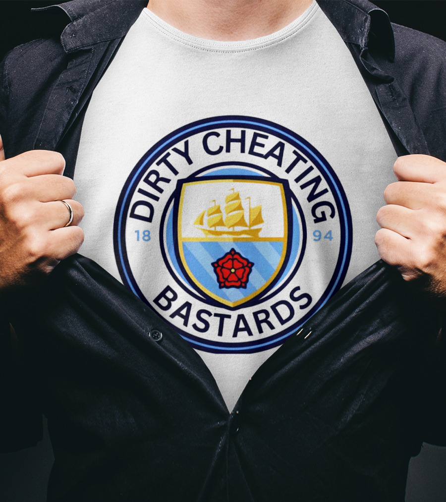 Mancheater City Dirty Cheating Bastards Parody Logo 1894 T-Shirt
