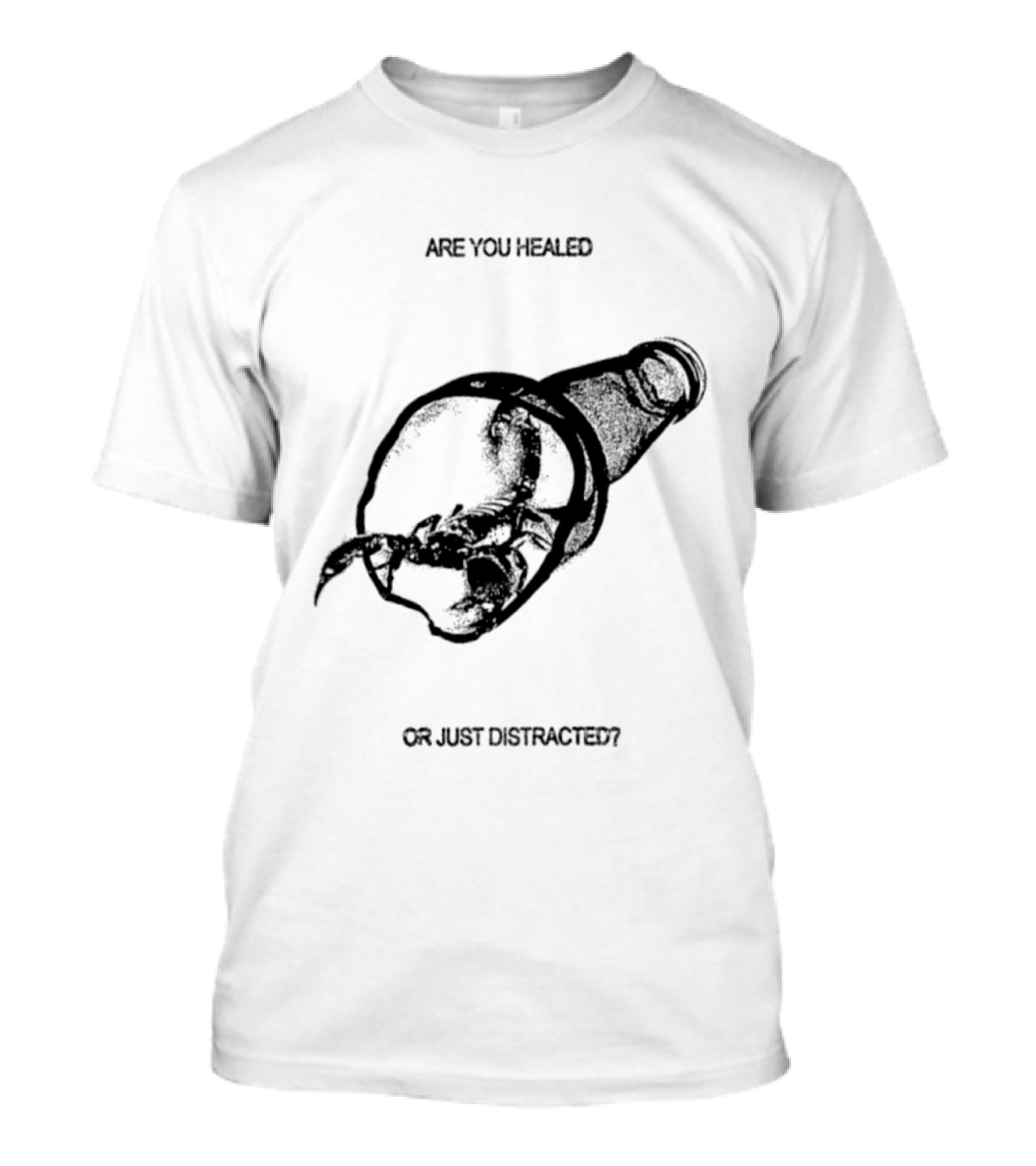 Scorpion Are You Healed Or Just Distracted Bottle Image T-Shirt