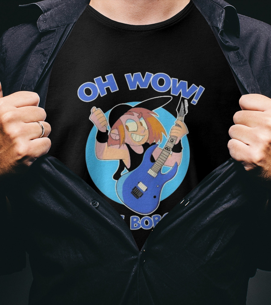 Oh Wow It's Bobo Alestorm Cartoon Character With Electric Guitar T-Shirt