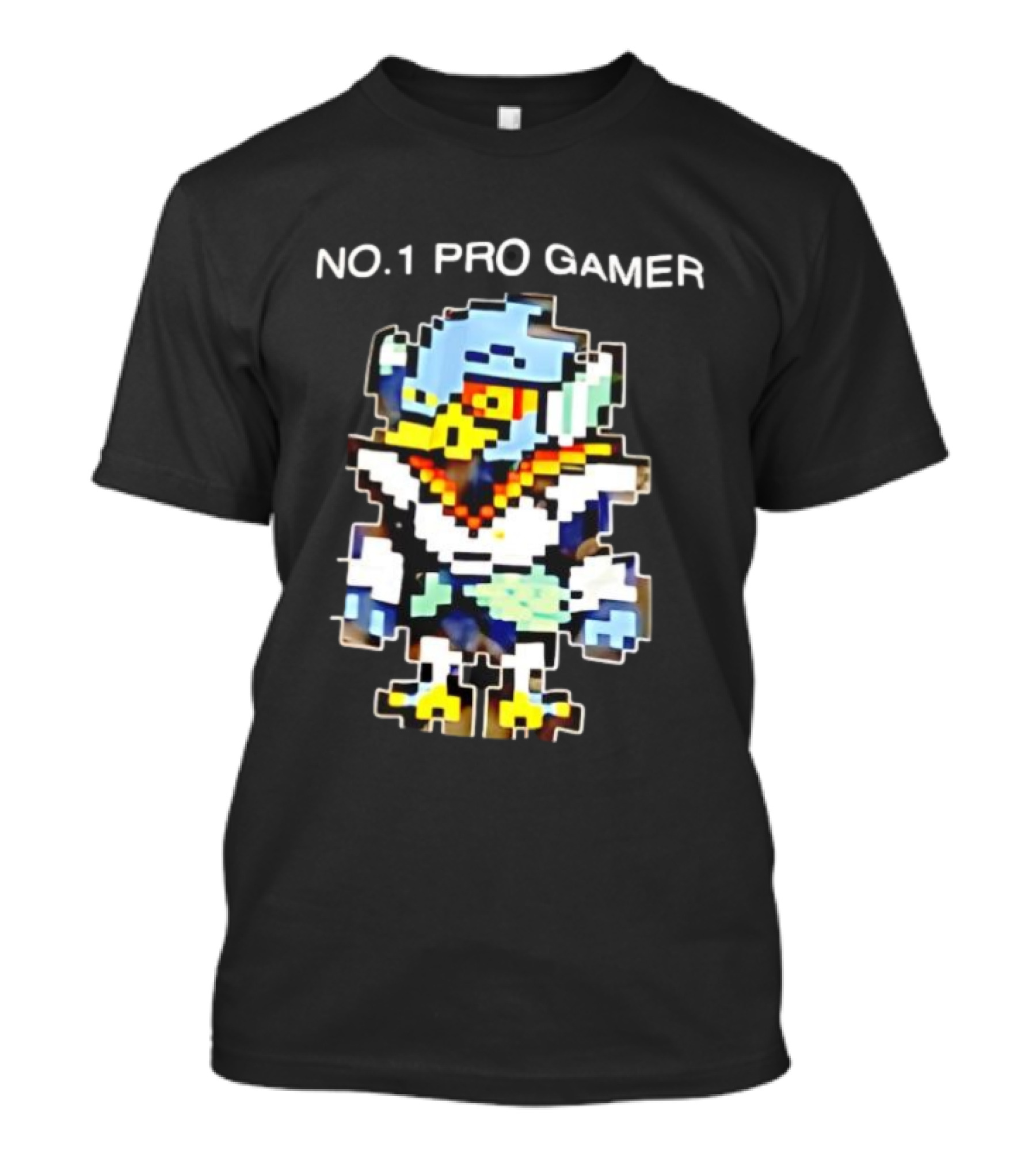 NO.1 PRO GAMER Pixelated Berdly Character Retro Game Style T-Shirt
