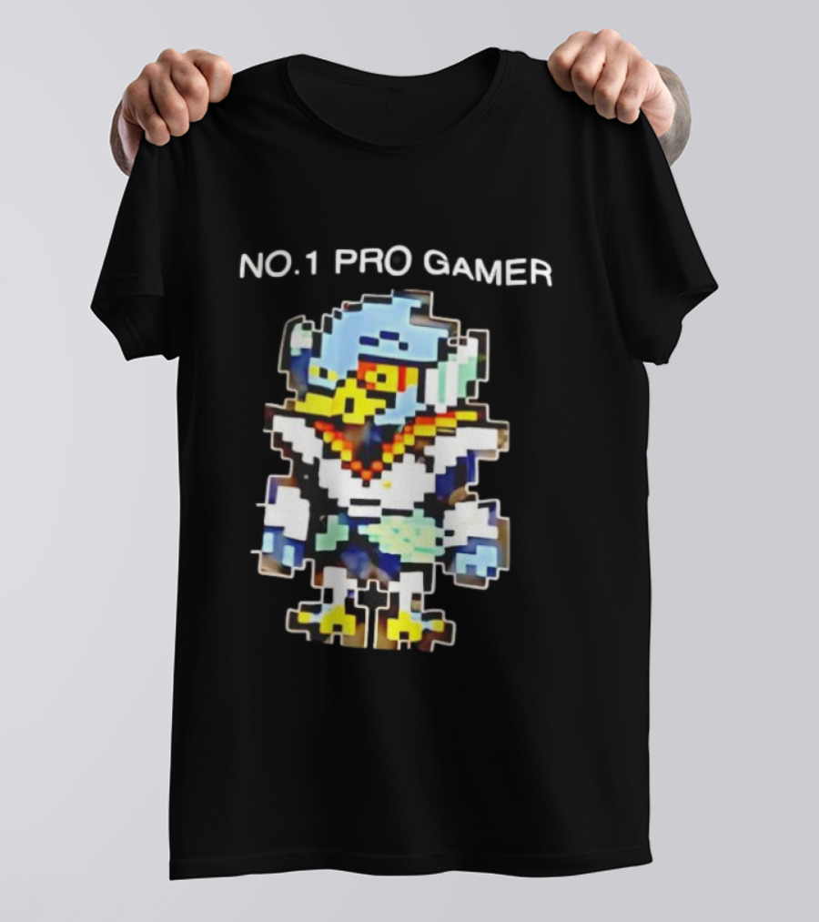 NO.1 PRO GAMER Pixelated Berdly Character Retro Game Style T-Shirt
