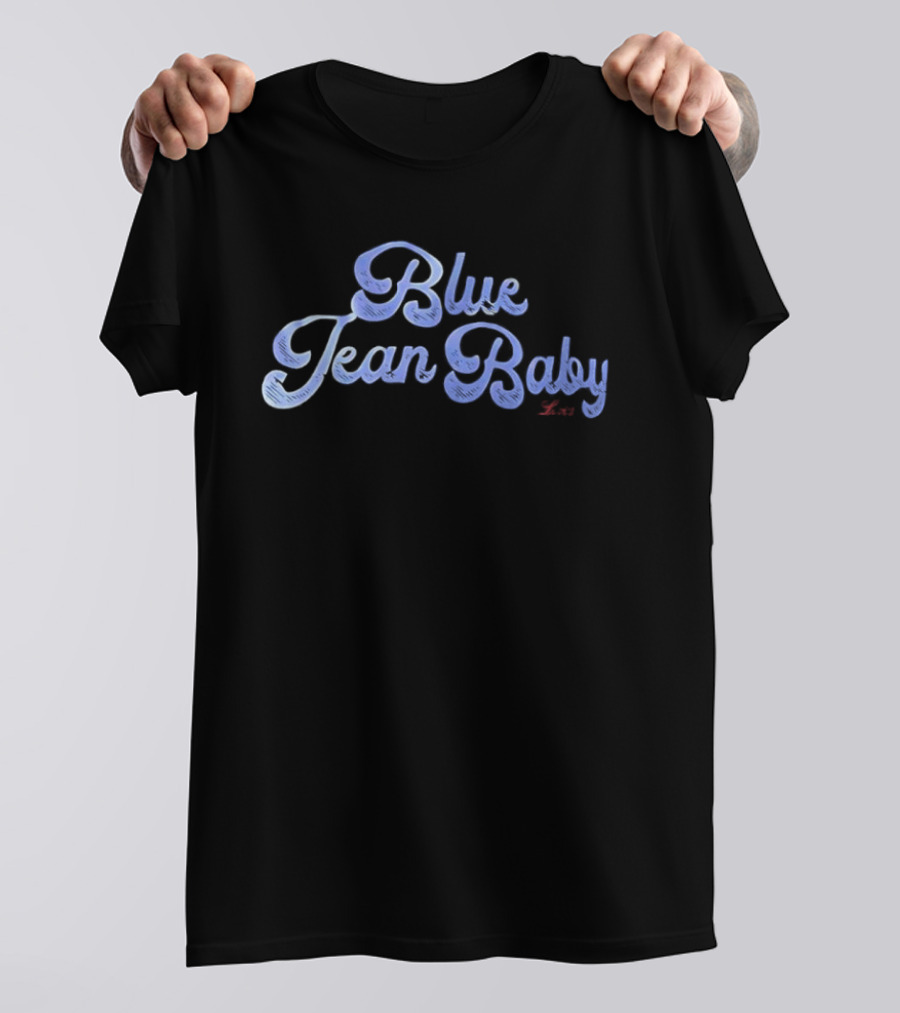 Blue Jean Baby Retro Script Denim Lovers T-Shirt