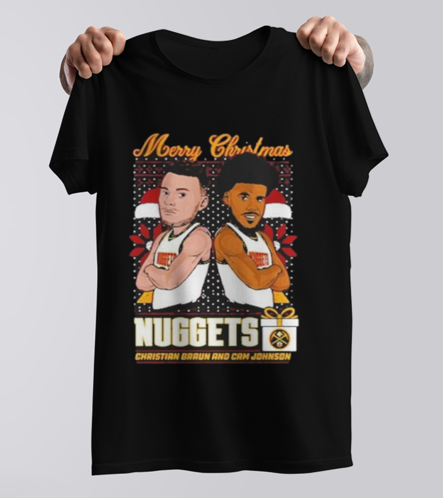 Merry Christmas Nuggets Christian Braun Cam Johnson T-Shirt