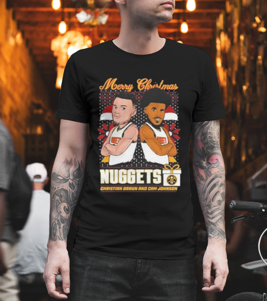 Merry Christmas Nuggets Christian Braun Cam Johnson T-Shirt