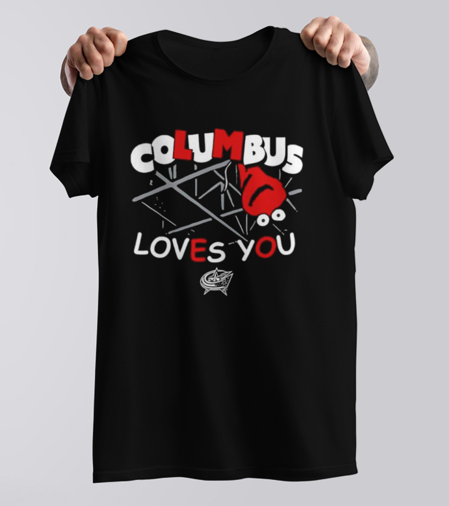 Columbus Blue Jackets Columbus Loves You Hockey Team Fan Gear T-Shirt