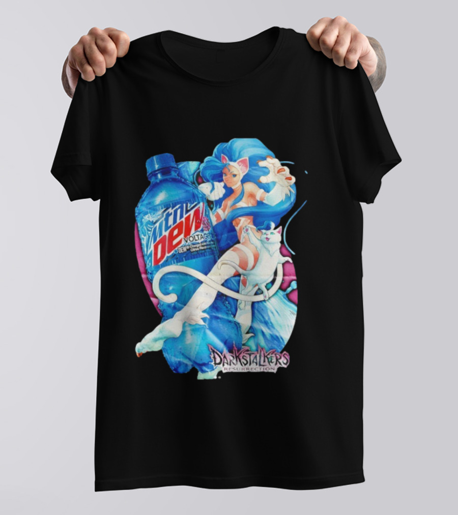Darkstalkers Resurrection Felicia Mtn Dew Voltage Collaboration T-Shirt