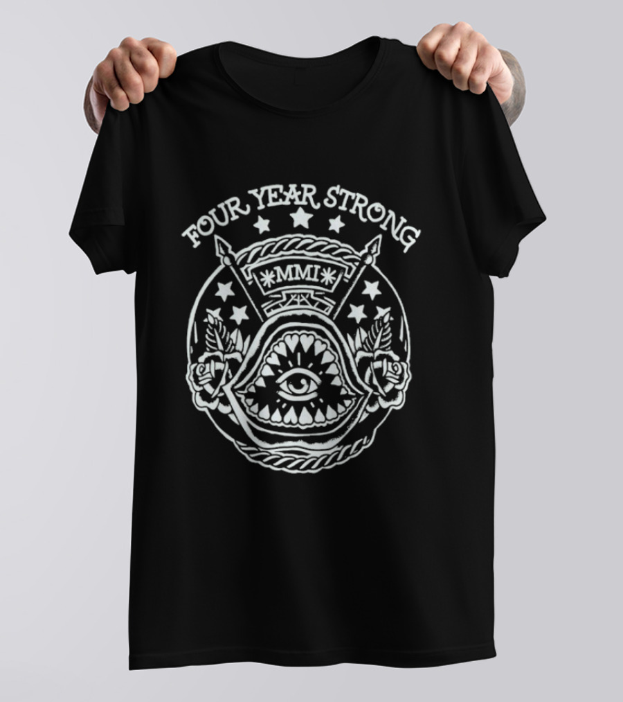 Four Year Strong MMI Shark Teeth Star Banner T-Shirt