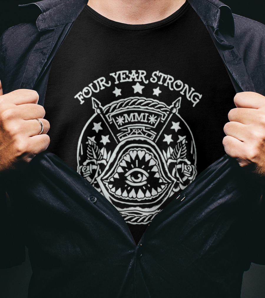 Four Year Strong MMI Shark Teeth Star Banner T-Shirt