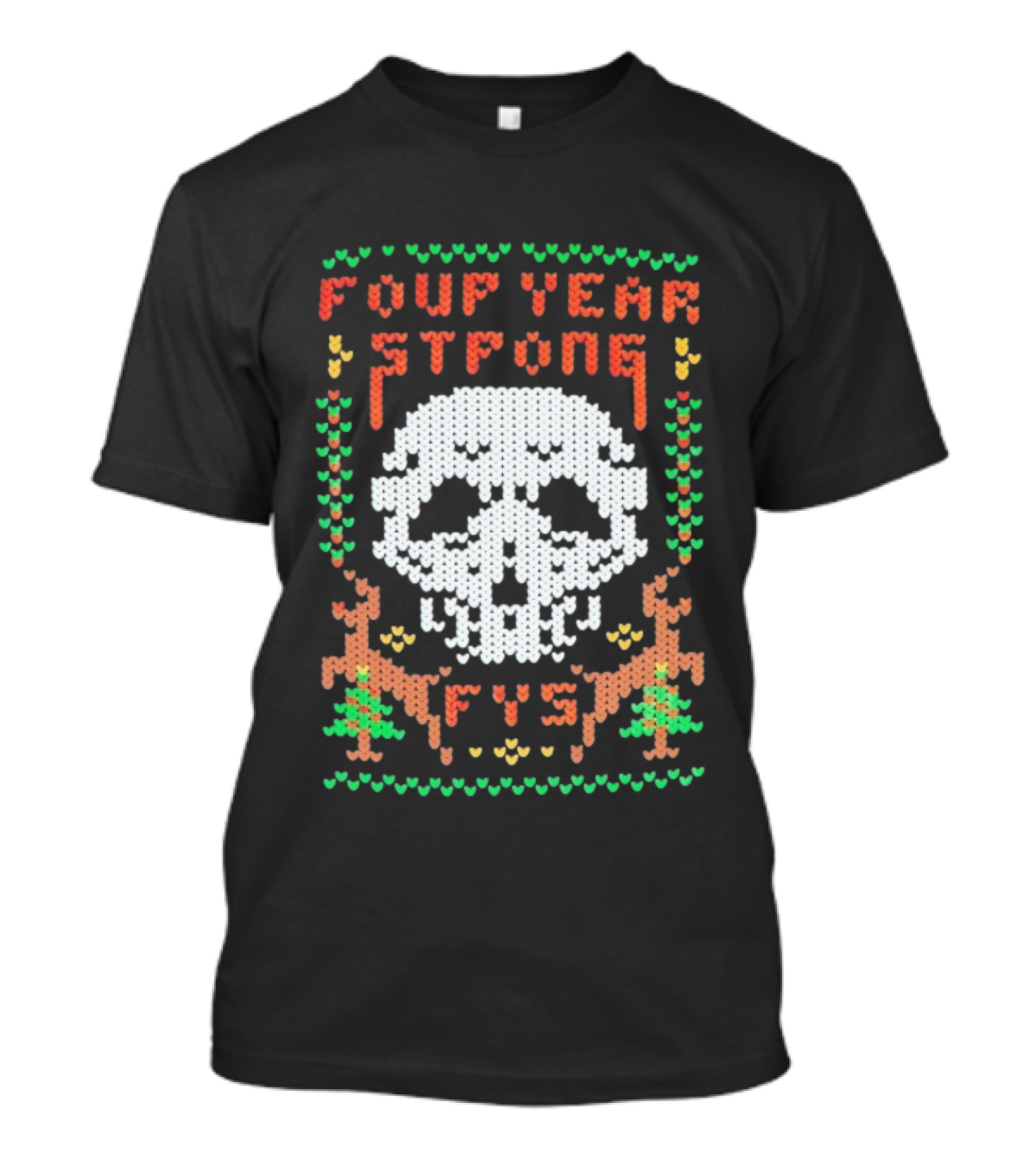 Four Year Strong FYS Christmas Knit Skull Ugly Xmas Sweater T-Shirt
