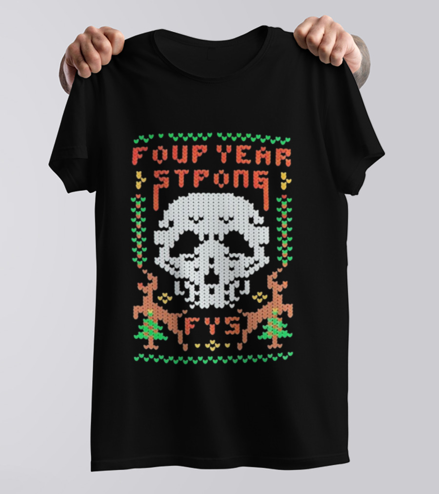 Four Year Strong FYS Christmas Knit Skull Ugly Xmas Sweater T-Shirt