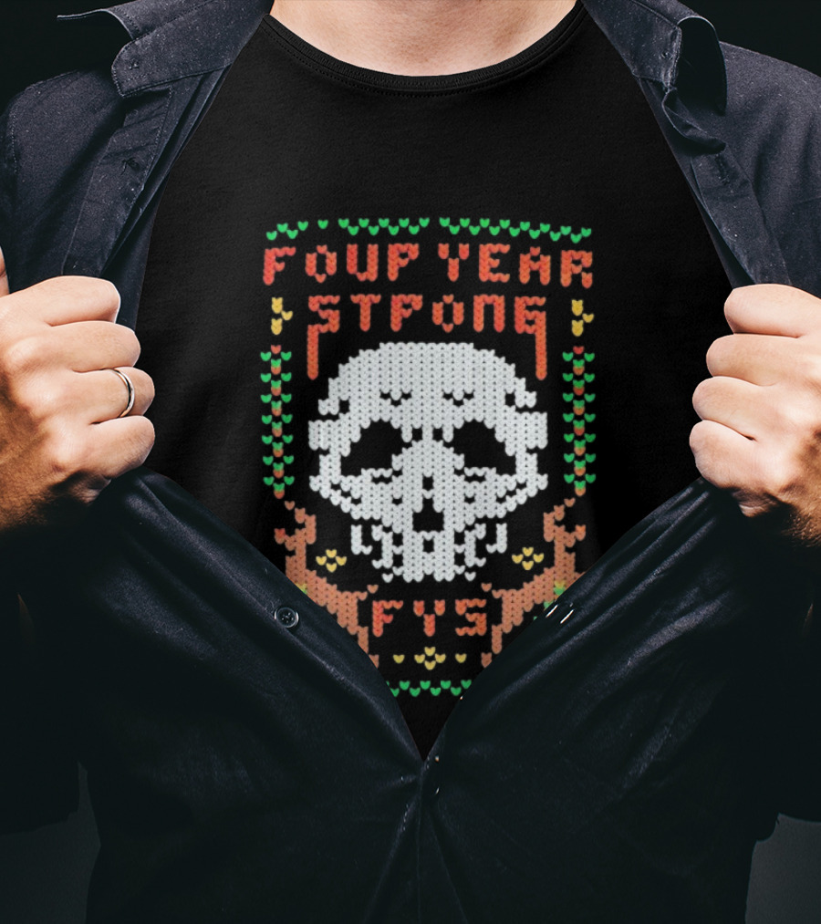 Four Year Strong FYS Christmas Knit Skull Ugly Xmas Sweater T-Shirt