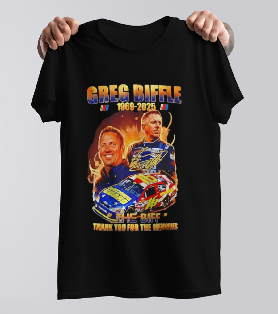 Greg Biffle 1969-2025 The Biff 16 National Guard Thank You For The Memories T-Shirt