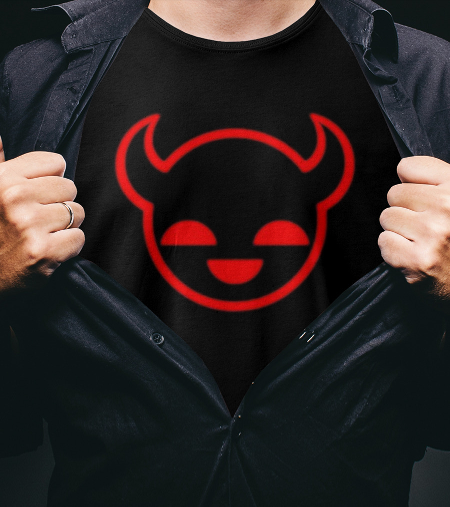Homestuck Trollian Horned Smiley Face Red T-Shirt