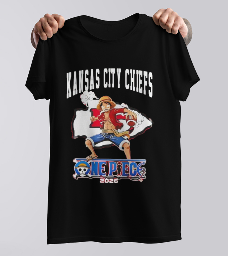 Kansas City Chiefs One Piece Luffy Football Crossover 2026 T-Shirt