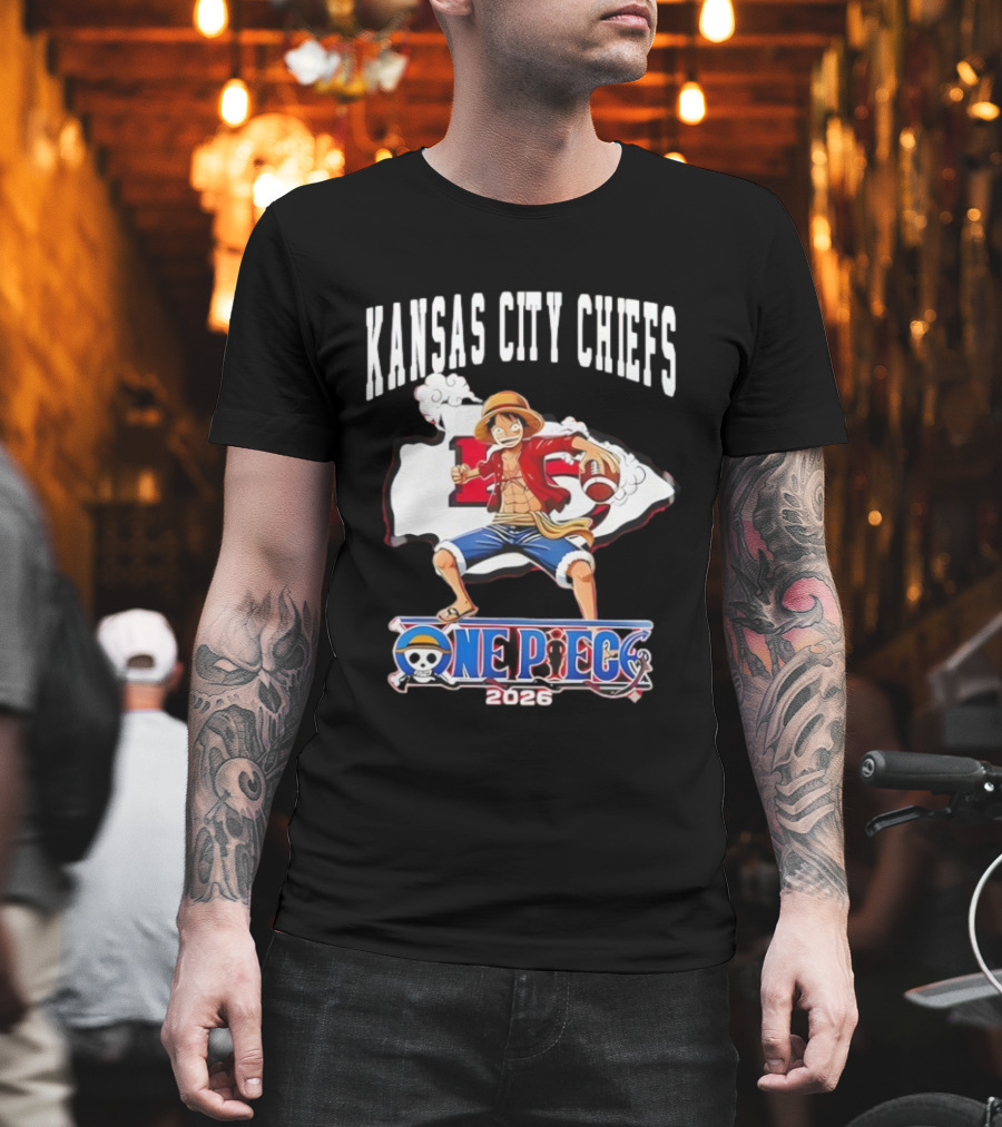 Kansas City Chiefs One Piece Luffy Football Crossover 2026 T-Shirt