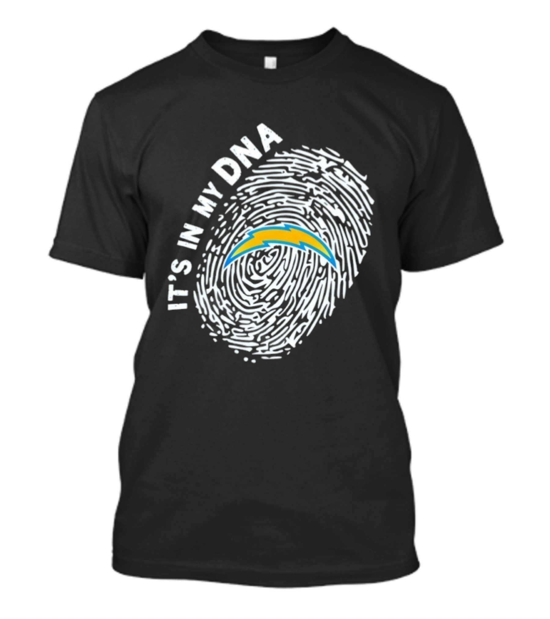 Los Angeles Chargers It's In My DNA Fingerprint Bolt T-Shirt