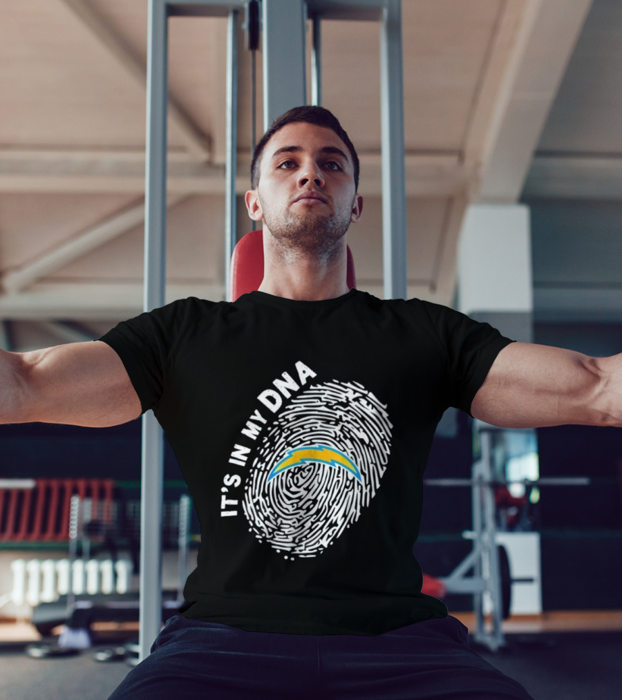 Los Angeles Chargers It's In My DNA Fingerprint Bolt T-Shirt