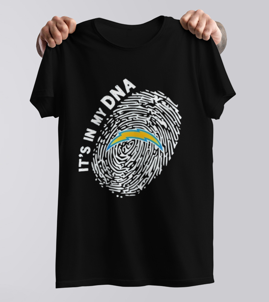 Los Angeles Chargers It's In My DNA Fingerprint Bolt T-Shirt