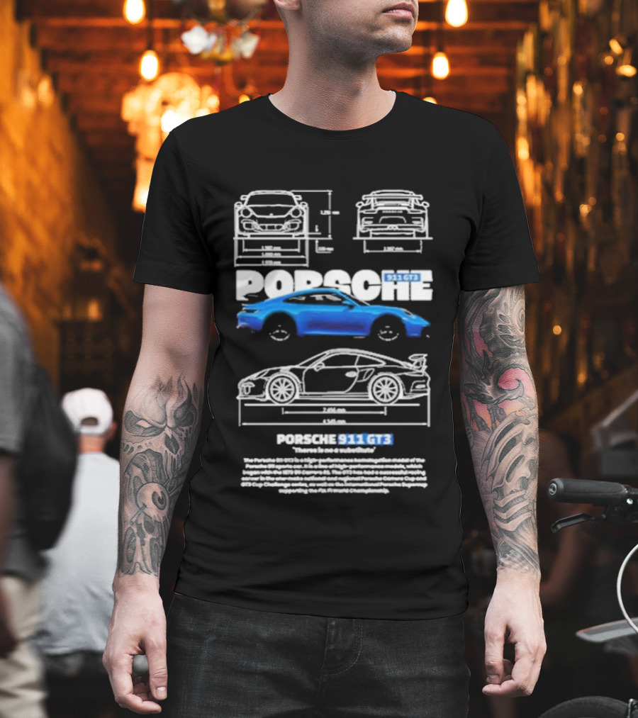 Porsche 911 GT3 Technical Blueprint Racing Excellence T-Shirt