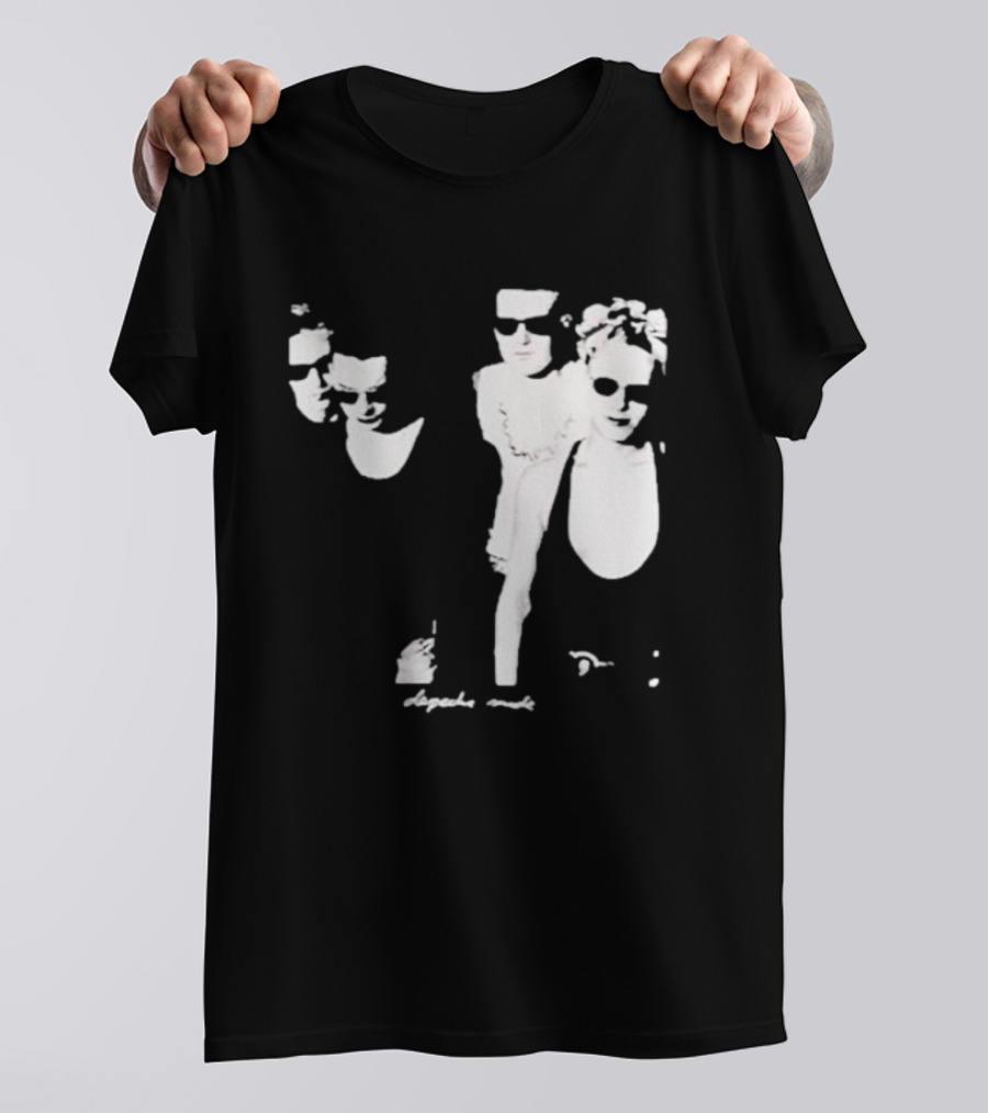 Public Laundry Depeche Mode Classic Band Members Black And White Sunglasses Style T-Shirt