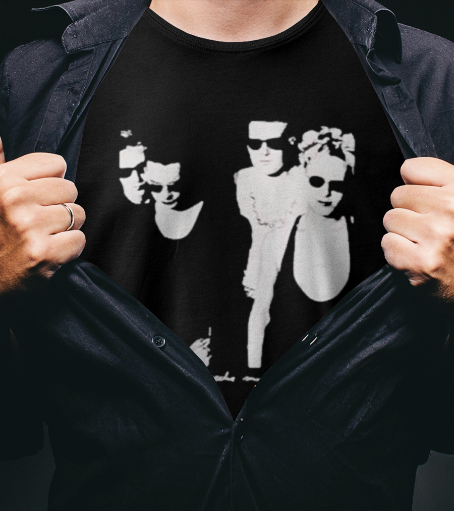 Public Laundry Depeche Mode Classic Band Members Black And White Sunglasses Style T-Shirt