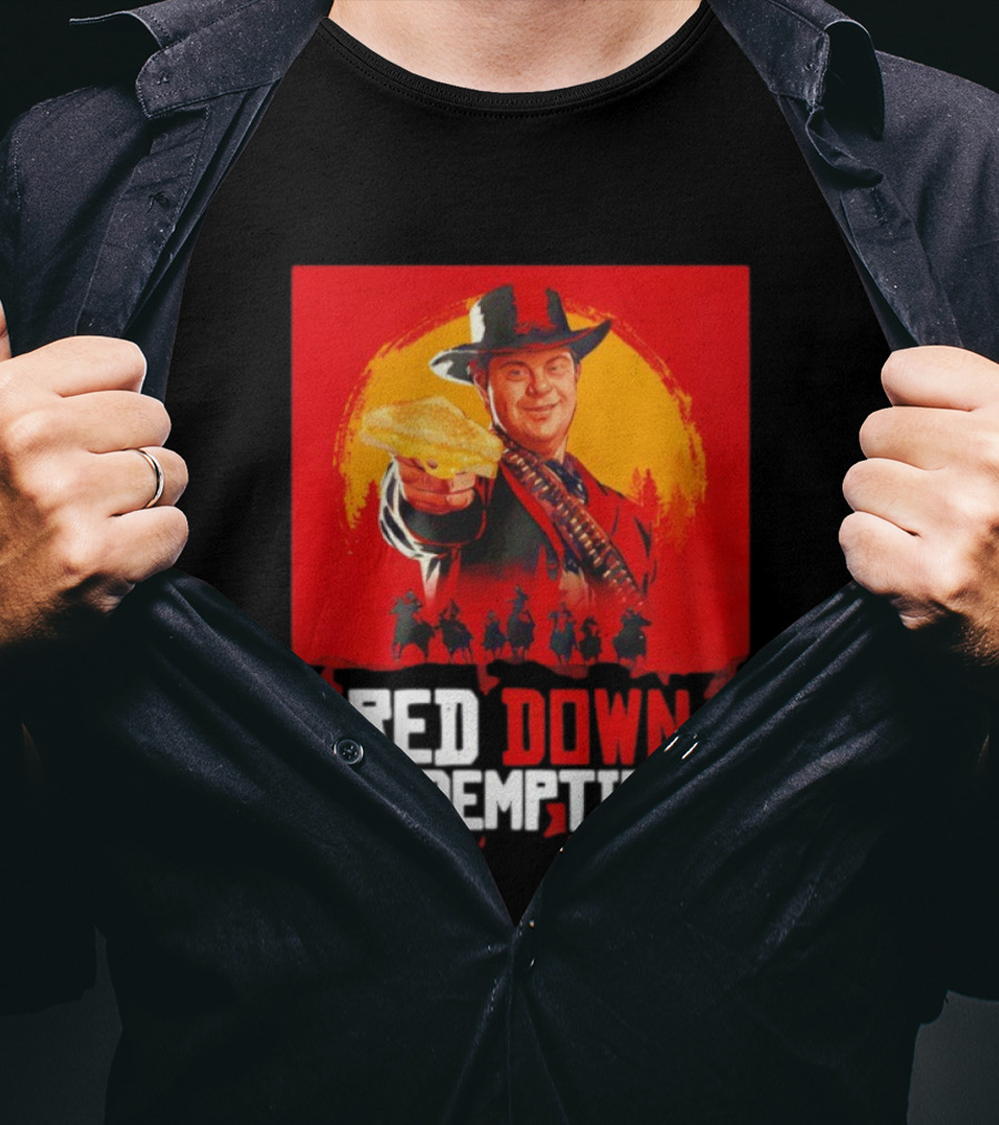 Red Down Redemption Cowboy Parody Toast Fun Graphic T-Shirt
