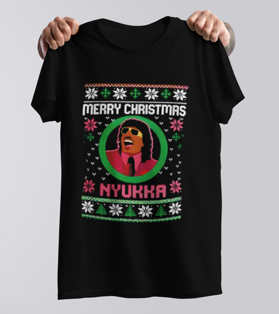 Merry Christmas Nyukka Festive Sweater Design T-Shirt
