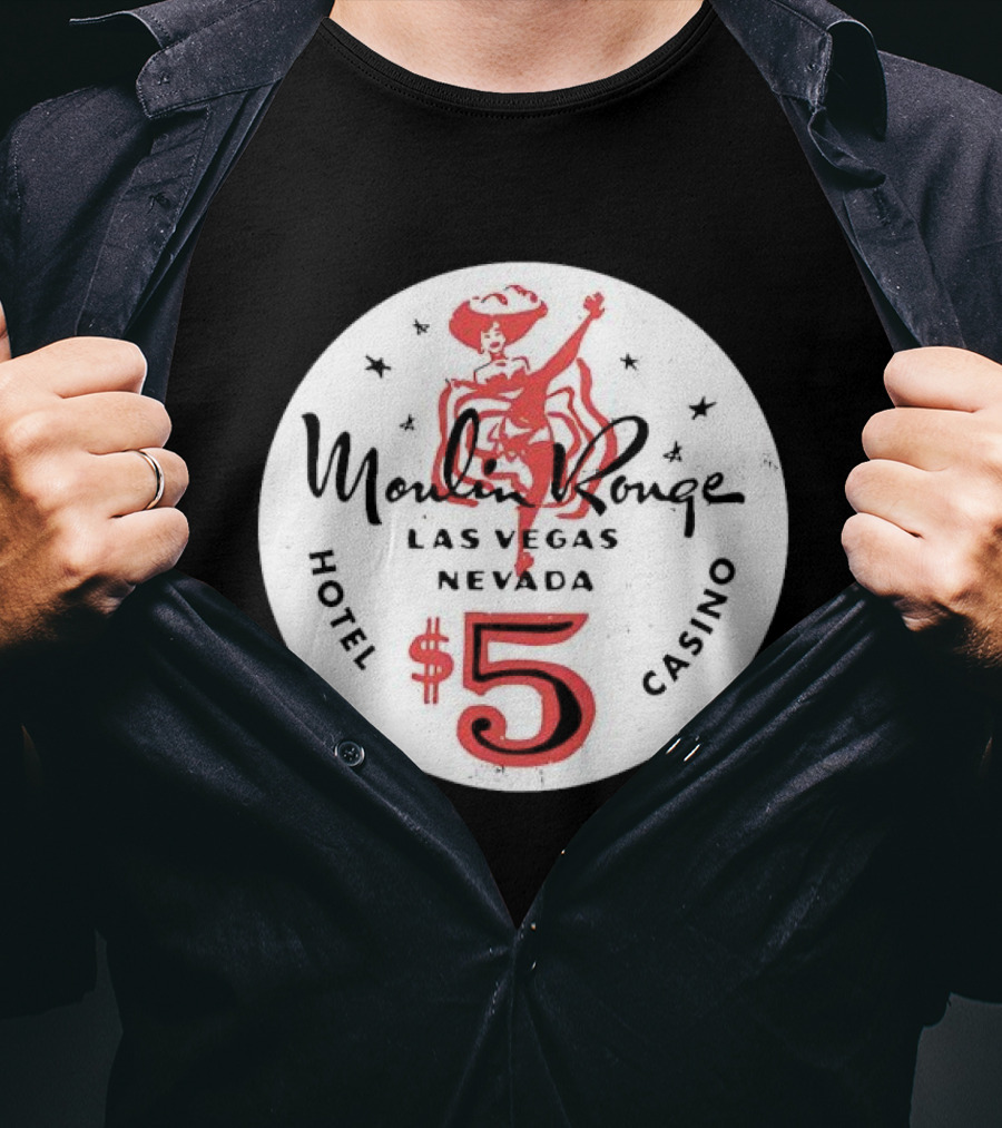 Moulin Rouge Las Vegas Nevada $5 Vintage Hotel Casino T-Shirt