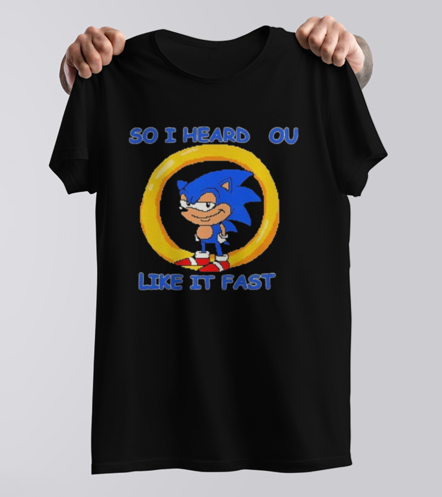 So I Heard You Like It Fast Hedgehog Ring Blue Character T-Shirt