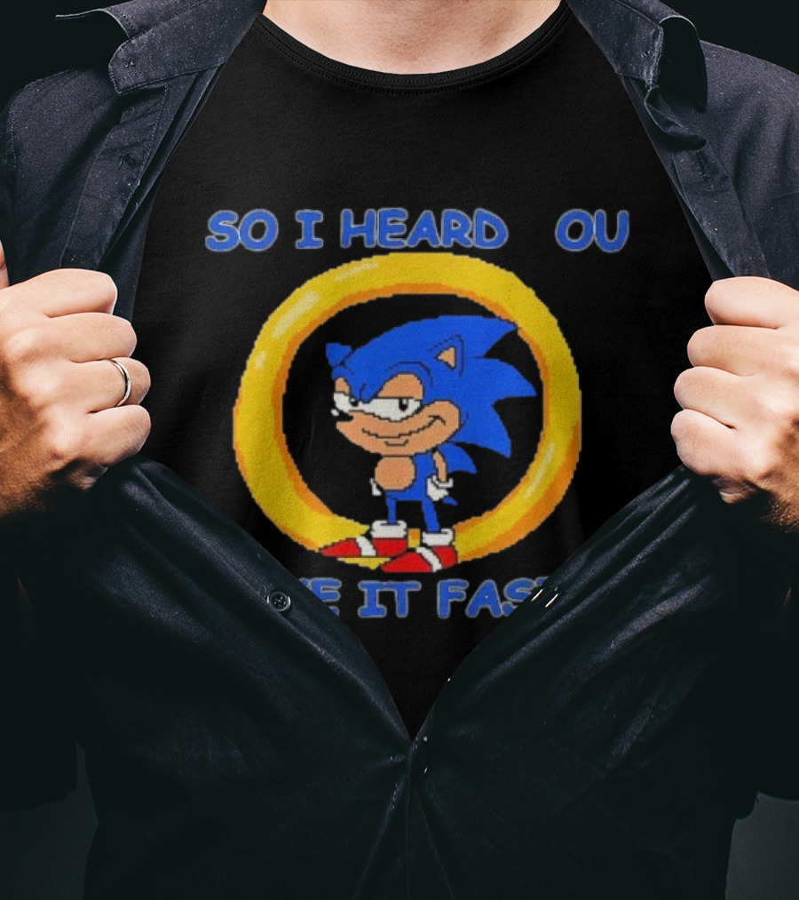 So I Heard You Like It Fast Hedgehog Ring Blue Character T-Shirt