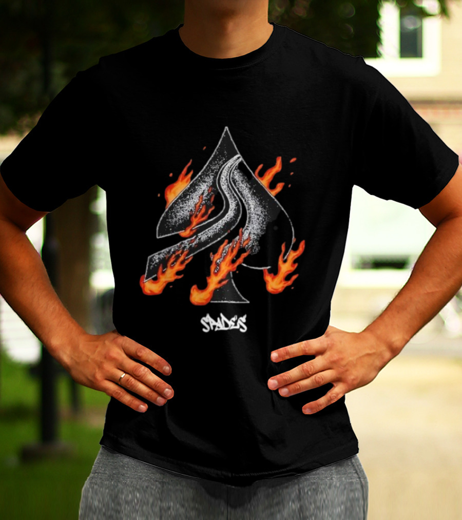 Ace Of Spades Flame Graphic With Fire Elements T-Shirt