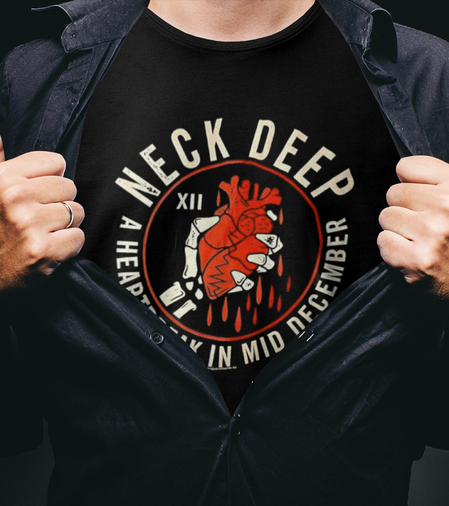 Neck Deep A Heartbreak In Mid December XII Heart Dripping Red T-Shirt