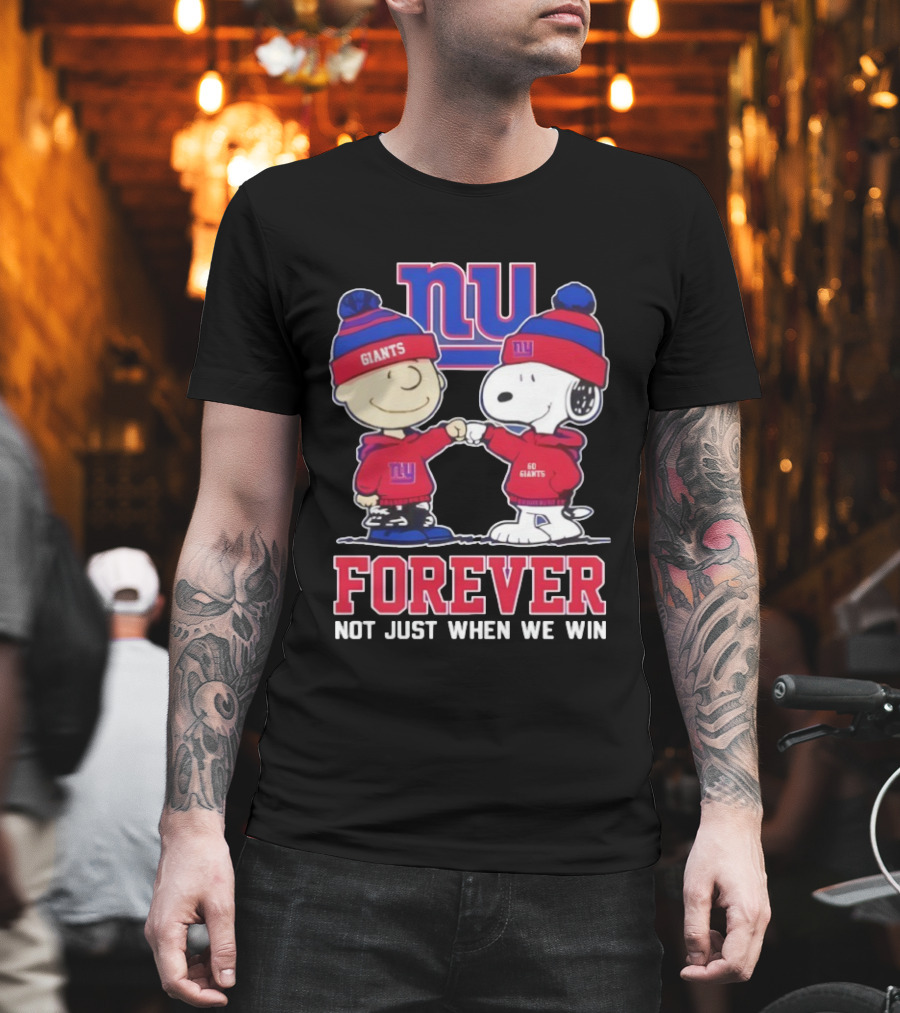 New York Giants Charlie Brown Snoopy Forever Not Just When We Win T-Shirt