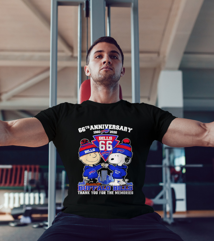 Peanuts Buffalo Bills 66th Anniversary 1950-2023 Thank You For The Memories T-Shirt