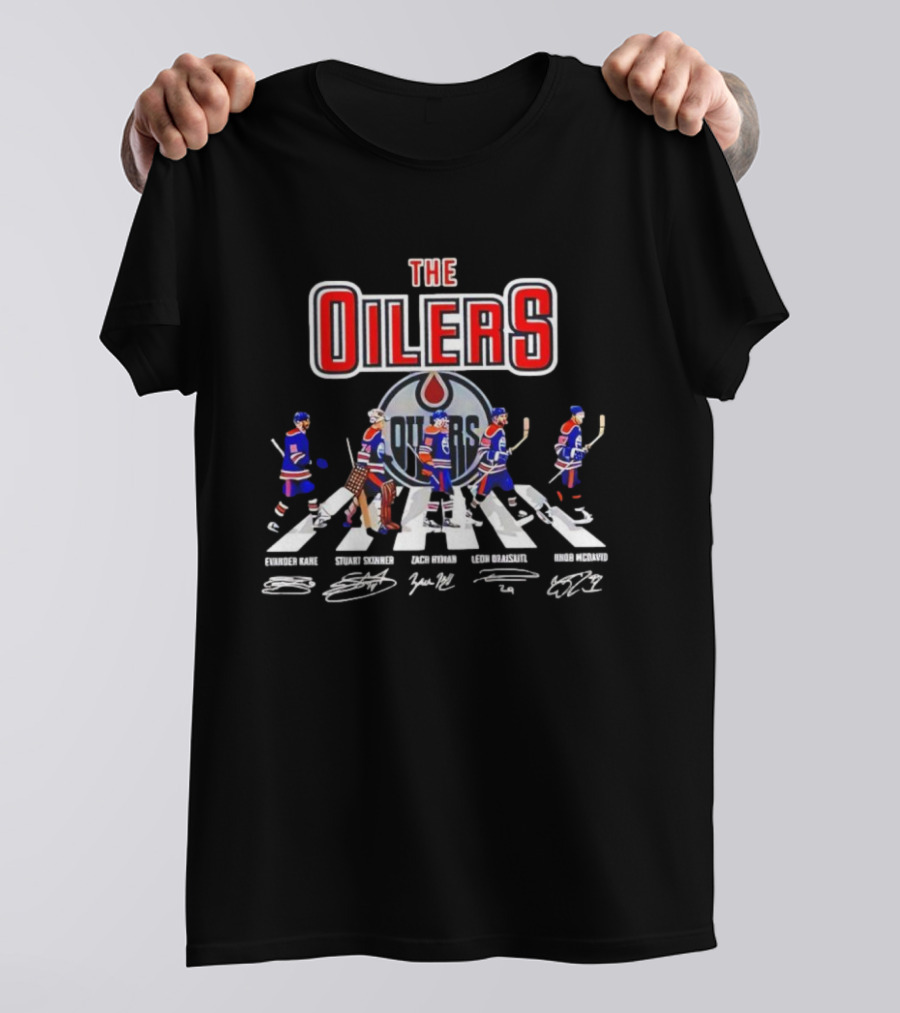 Edmonton Oilers Hockey Players Abbey Road Signatures T-Shirt