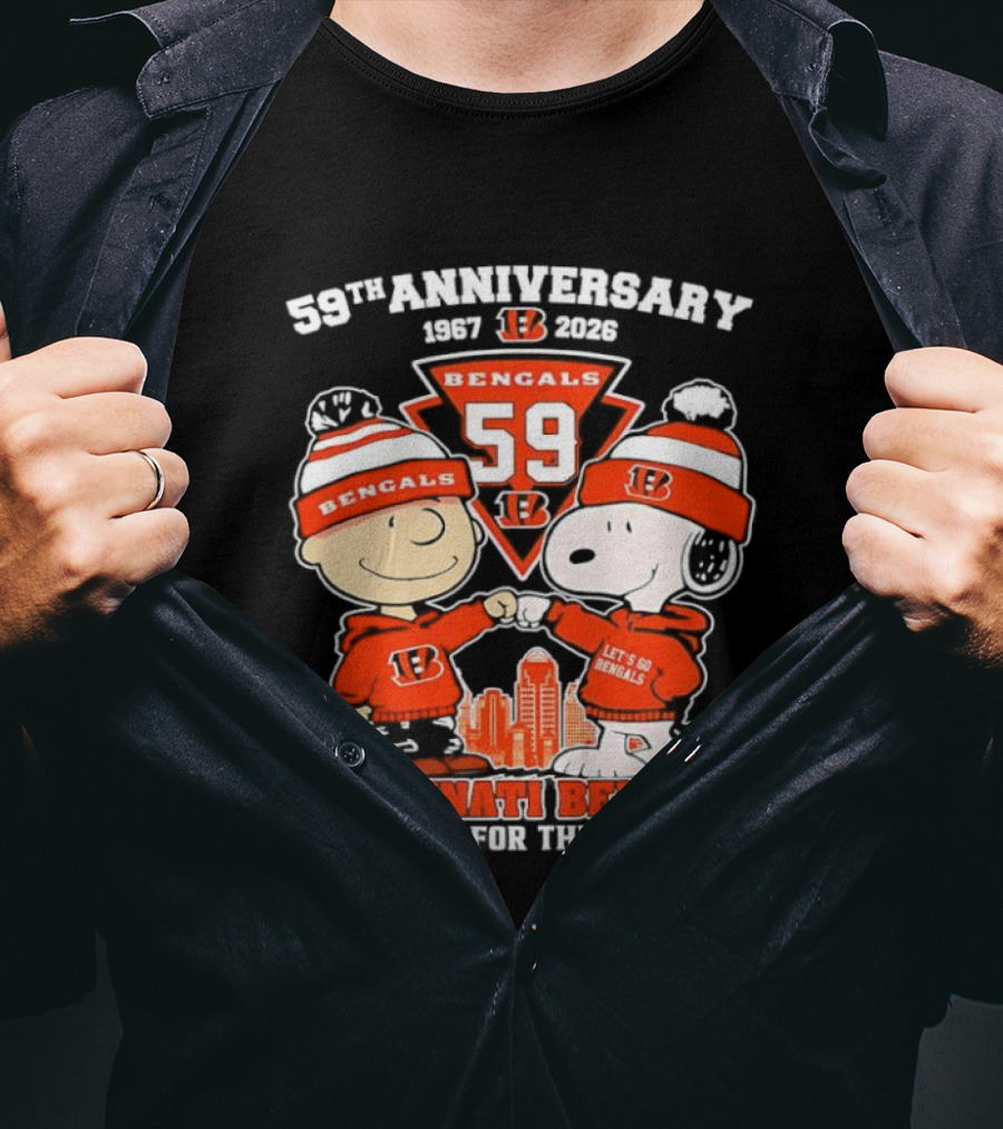 59th Anniversary 1967-2026 Bengals 59 Peanuts Cincinnati Bengals Thank You For The Memories T-Shirt