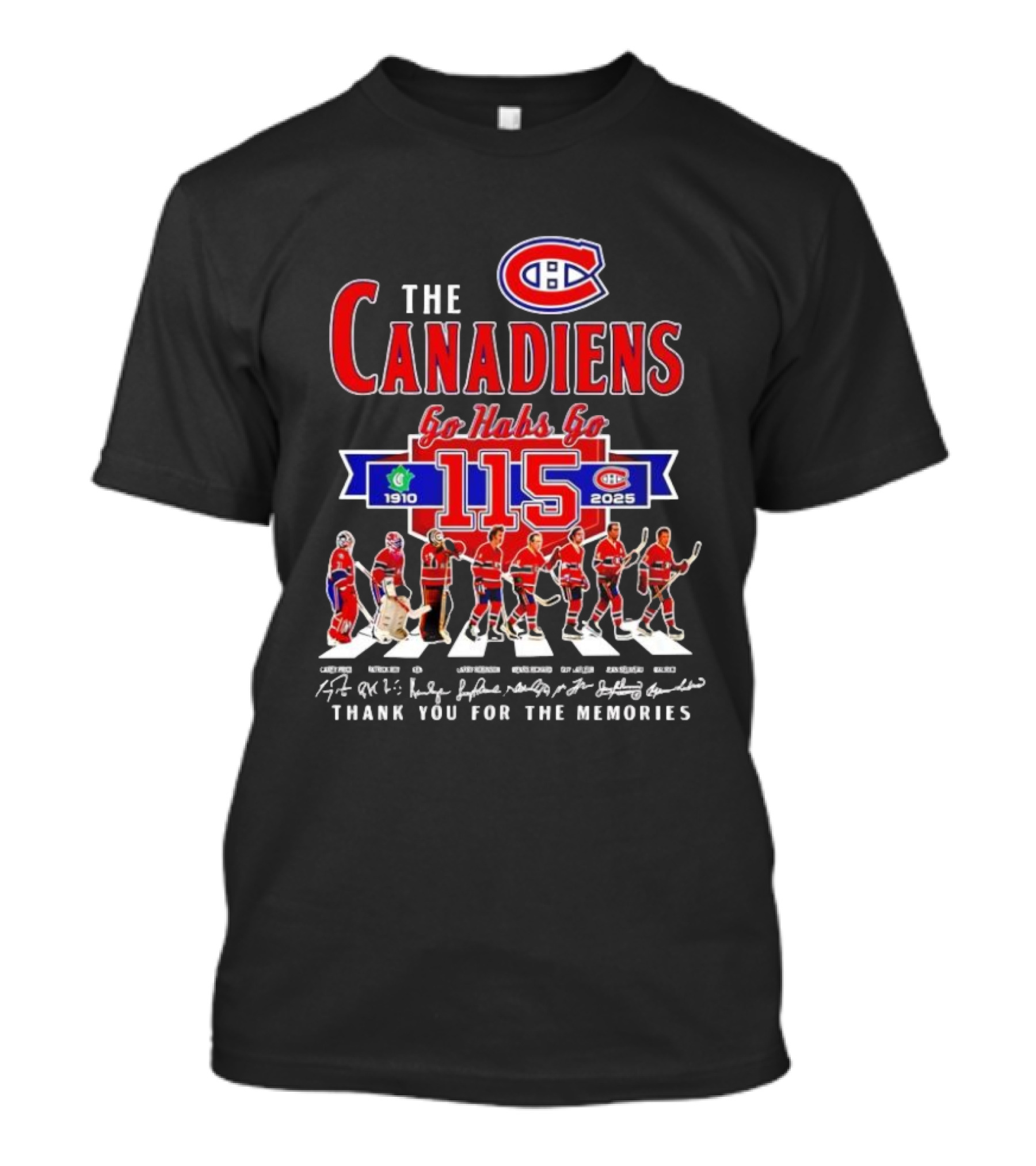 Montreal Canadiens 115th Anniversary Go Habs Go 1910-2025 Thank You For The Memories T-Shirt