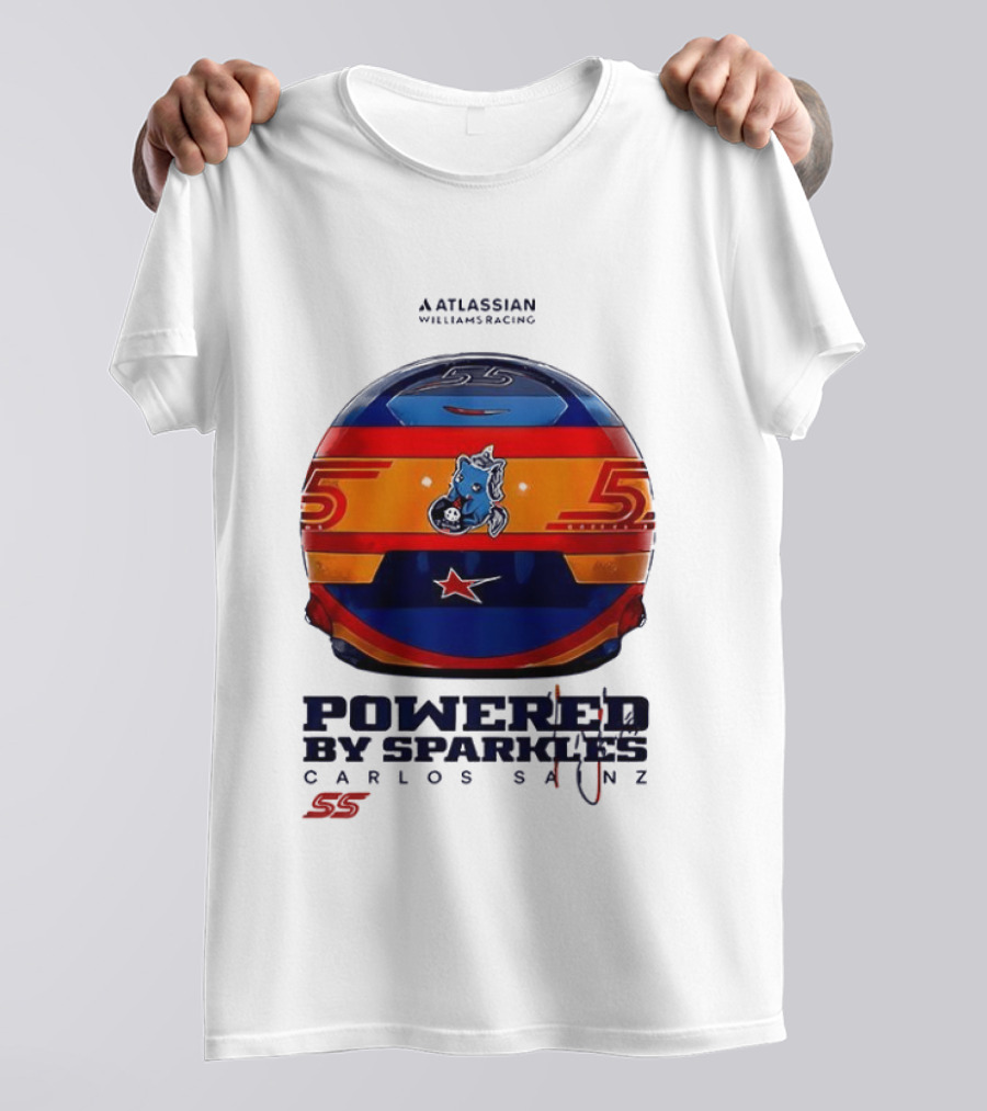 Atlassian Williams Racing Carlos Sainz Powered By Sparkles Helmet 55 T-Shirt